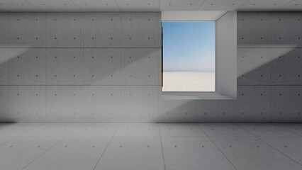 Obraz premium Architecture background empty room with window 3d render