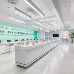 Large Open Floor Plan Marijuana Dispensary With Tall Ceilings and Great Lighting