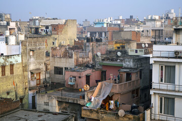 Delhi city, the capital of India, morning in a residential area