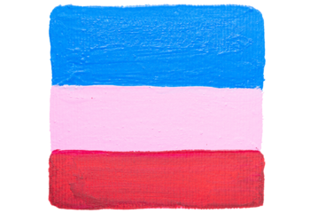 Cutout blue, pink and red brush stroke texture.