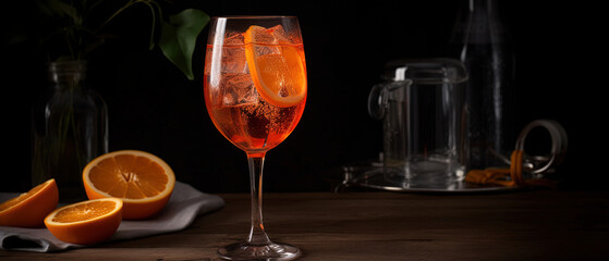 Aperol, Prosecco, sparkling water. A light and bubbly cocktail