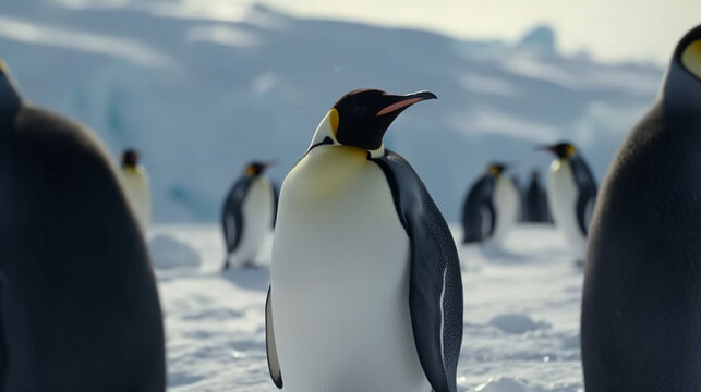 Penguins. curious penguins in Antarctica