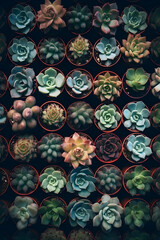 pattern with flowers Succulents