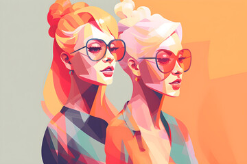 woman with bags and sunglasses