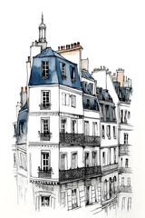 building in the city sketch