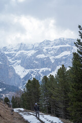 Dolomites, Snow covered mountains, cloud over the mountains