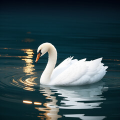 Obraz premium 白鳥 Generative AI