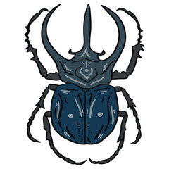 unique navy horn beetle ,good for graphic design resources, posters, banners, templates, prints, coloring books and more.