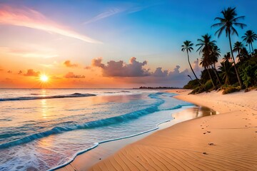Fototapeta na wymiar a sunset beach