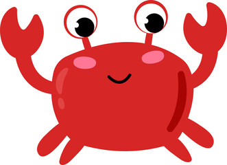 Cute hand drawn red crab.	
