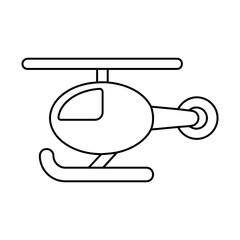 Helicopter vector icon. aircraft illustration sign. fly symbol. airline logo isolated on white background.