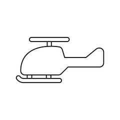 Helicopter vector icon. aircraft illustration sign. fly symbol. airline logo isolated on white background.