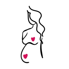 Pregnancy care linear icon. Prenatal period. Motherhood, parenthood. Expecting baby. Medical procedure. Thin line illustration. Contour symbol. Vector isolated outline drawing. Editable stroke,