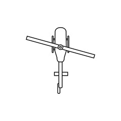 Helicopter vector icon. aircraft illustration sign. fly symbol. airline logo isolated on white background.