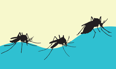 mosquito silhouette vector design template