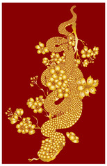 Red snake vector.Lampropeltis triangulum vector.Sticker and hand drawn snake for tattoo.Red snake Reptile on white background.