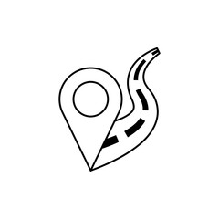 Route Icon vector. road illustration sign. journey symbol. navigation logo.