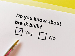 Questionnaire about logistics