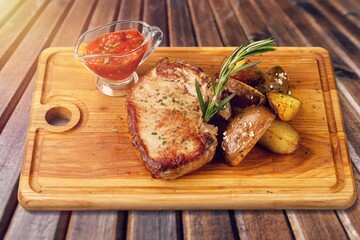 Grill roast tasty meat dish