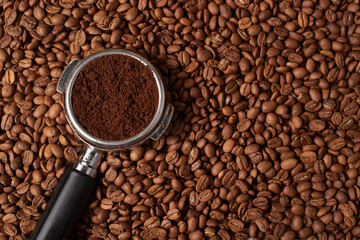 grind coffee beans on arabica coffee bean