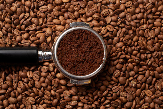 grind coffee beans on arabica coffee bean
