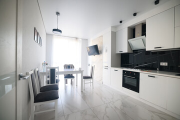 interior fashionable kitchen, home trendy design