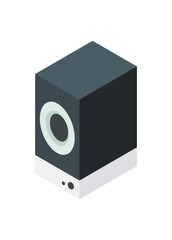 Sound system. Simple flat illustration in isometric view.