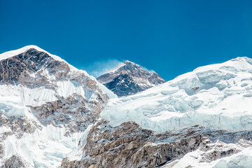 Everest Mountain Peak. The top of the world. Himalaya. Nepal