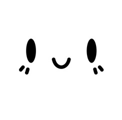 Kawaii cute cartoon emotion face