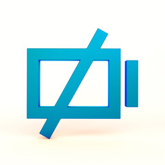 Fototapeta premium Empty Battery Icon Front Side In White Background