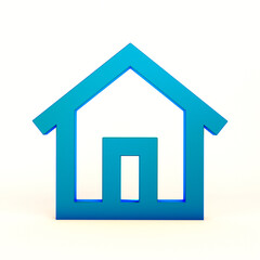 Home Sign Icon Front Side In White Background