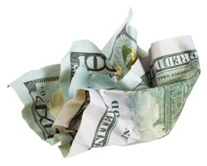 American dollar, 100, isolated on white background, full depth of field