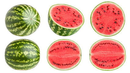 Watermelon isolated on white background, full depth of field
