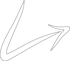 Set of black hand drawing arrows doodle. Arrow elements. line art vector illustration icon. Simple arrows isolated on white background.