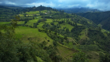 Landscape at the road Panamericana in the north of Cuenca, Canar Province, Ecuador, South America
