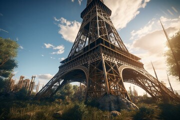 Eiffel Tower being built in 1888. Generative AI