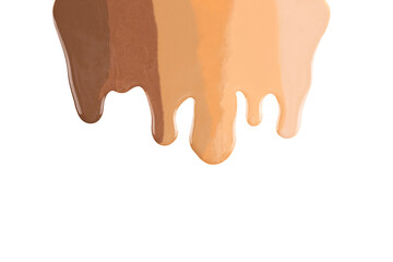 Diverse skin tone makeup foundation gradient flow. Isolated, cut out.