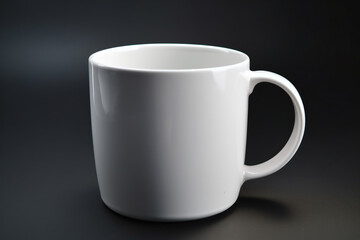 Gros plan d'une tasse blanche en porcelaine sur fond gris &raquo; IA g&eacute;n&eacute;rative