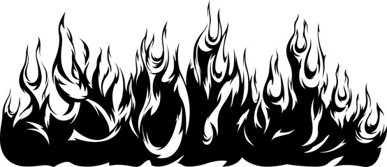 Fire flames isolated template. Tribal design. Car stickers. Icon fire illustration. Multiple shape tattoo.