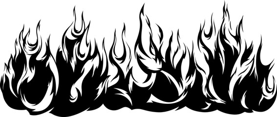 Fire flames isolated template. Tribal design. Car stickers. Icon fire illustration. Multiple shape tattoo. © ARTSTOK