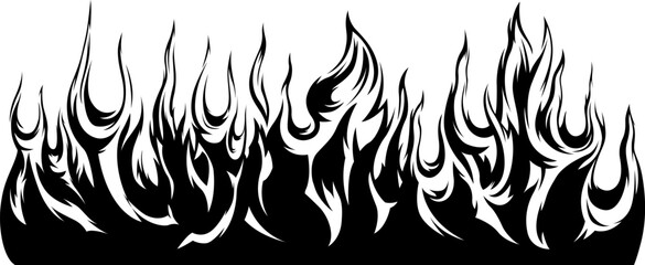Fire flames isolated template. Tribal design. Car stickers. Icon fire illustration. Multiple shape tattoo. © ARTSTOK