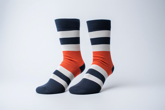 Chaussettes &agrave; rayures sur fond gris &raquo; IA g&eacute;n&eacute;rative