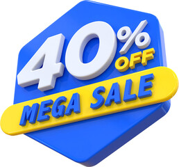 40 Percent Discount Mega Sale 