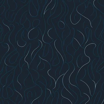 Wavy lines on dark blue background with the luxury and feminine theme, with AI Generated. Abstract decoration with dark blue background
