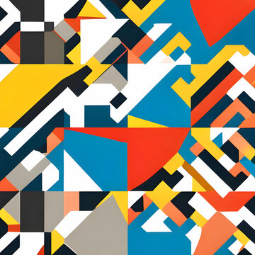 Abstract geometric pattern with colorful style. Abstract vector pattern design with AI Generated for web banners, business presentations, branding packages, fabric print, wallpaper