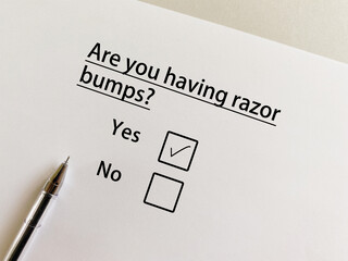 Fototapeta premium Questionnaire about skin problem