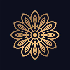 Ciculated mandala background with golden arabesque pattern Arabic Islamic east style