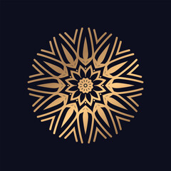 Luxurious mandala golden with a black background elegant design