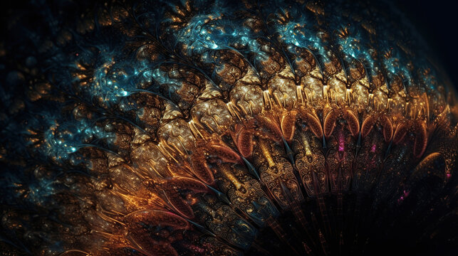 A scene from Tales of 1001 Nights, influenced by Mandelbrot fractal style - Generative AI