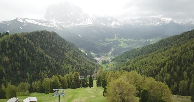 Drone shot of Germany's lush mountains in Spring.